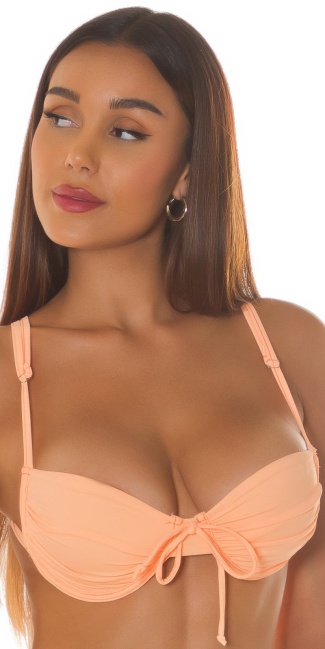 Musthave bikini top om vast te binden abrikoos-kleurig